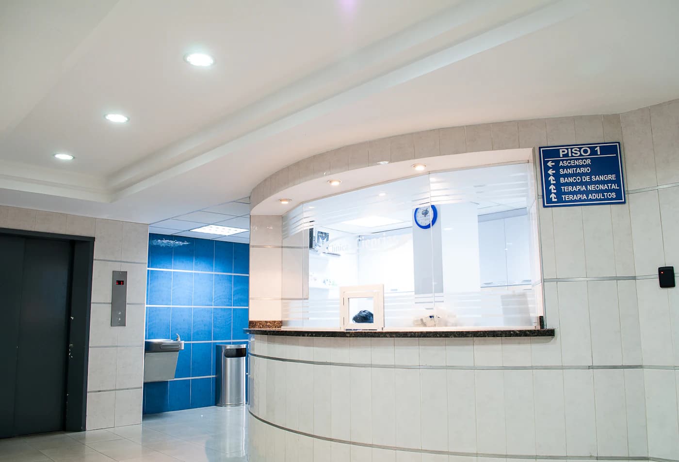 Clinic reception desk and lobby